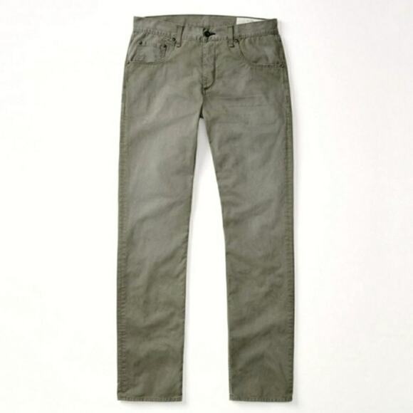RAG & BONE Men's Distressed Green Standard Issue Fit 3 Slim Straight Leg Sz 30 - Picture 2 of 8